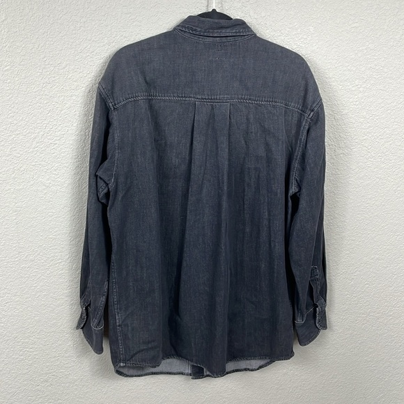 SOLD Mother Extra Roomie Frenchie Button Front Denim Shirt Jacket Jewel Thief M - Picture 5 of 15
